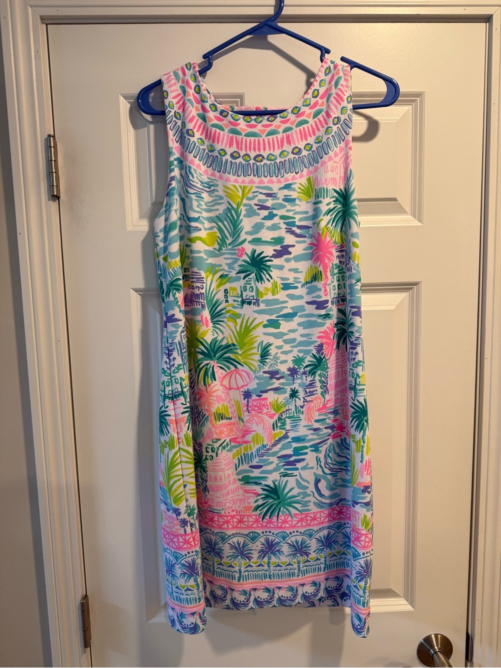 Lilly Pulitzer Tropical Shift Dress in White, Pink & Blue